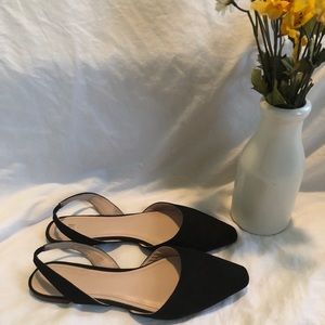 H&M Black sueded slingbacks